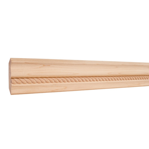 Hardware Resources - 2-3/4" x 5/8" Crown Moulding with 1/2" Rope - Poplar - RC2POP