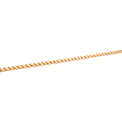 Hardware Resources - 3/16" D x 3/8" H Poplar Half Round Rope Moulding - Poplar - RMH38POP