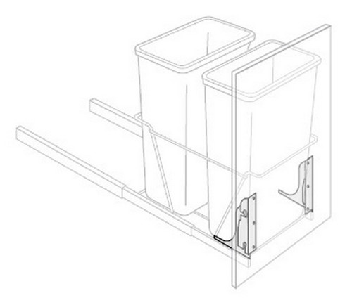 JSI Cabinetry Amesbury White Recessed Kitchen Cabinet - TRASHDMK-AWR