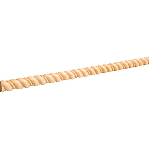 Hardware Resources - 3/8" D x 3/4" H Oak Beaded Half Round Rope Moulding - Oak - RMH34BOK