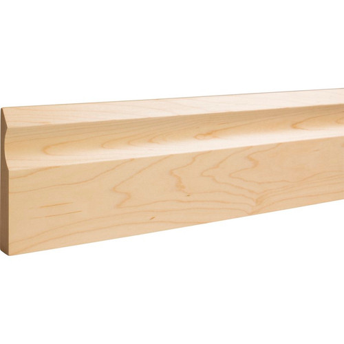 Hardware Resources - 5/8" D x 4" H Hard Maple Cove Cutout Base Moulding - Hard Maple - BASE1-4-HMP