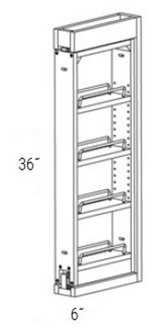JSI Cabinetry Amesbury White Recessed Kitchen Cabinet - WF636PULL-SFTCLOSE-AWR