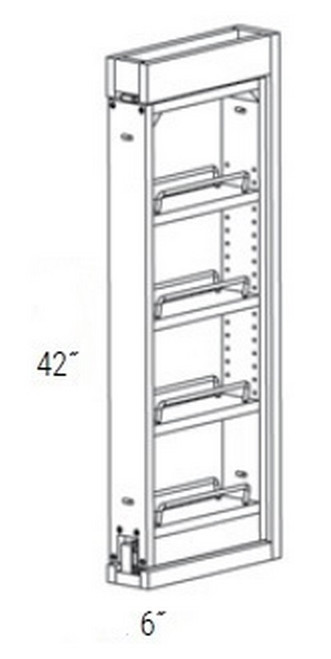 JSI Cabinetry Amesbury White Recessed Kitchen Cabinet - WF642PULL-SFTCLOSE-AWR