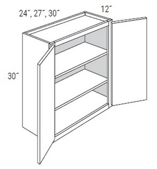 JSI Craftsman Upton Recessed Kitchen Cabinet W2430B-UBR