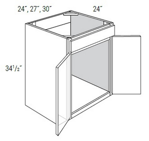 JSI Craftsman Upton Recessed Kitchen Cabinet SB27B-UBR