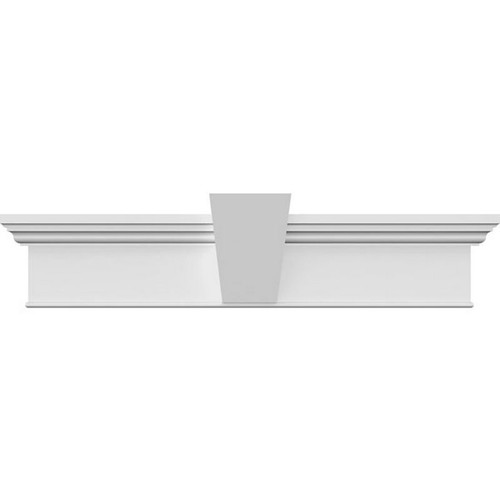 Ekena Millwork Crosshead with Keystone - Primed Polyurethane - CRH07X34BTKF