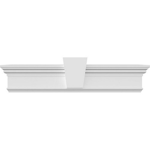 Ekena Millwork Crosshead with Keystone - Primed Polyurethane - CRH07X179KF