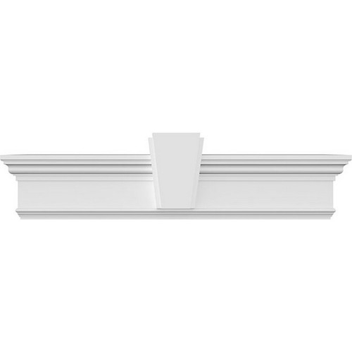 Ekena Millwork Crosshead with Keystone - Primed Polyurethane - CRH07X114KA