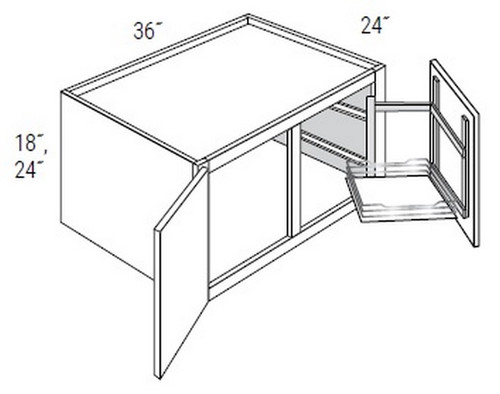 JSI Cabinetry Upton Slab Kitchen Cabinet W361824APPPULL-UB