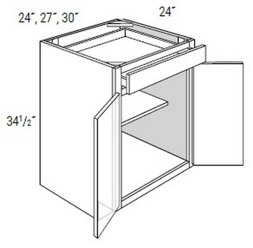 JSI Cabinetry Upton Slab Kitchen Cabinet B24B-UB