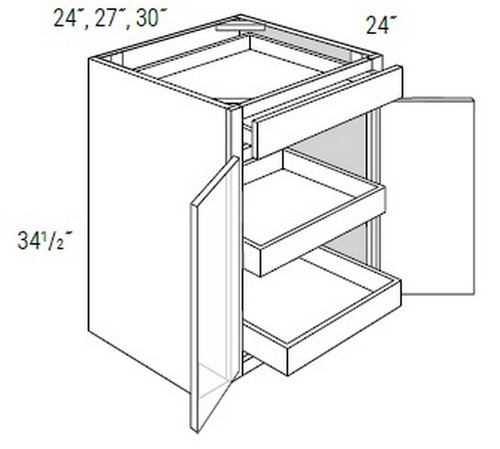 JSI Cabinetry Upton Slab Kitchen Cabinet B24RT-UB