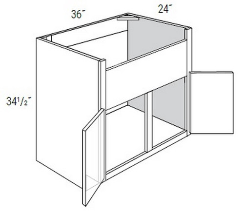 JSI Cabinetry Upton Slab Kitchen Cabinet FSB36-UB
