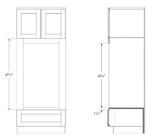 JSI Cabinetry Upton Slab Kitchen Cabinet COC3384-UB