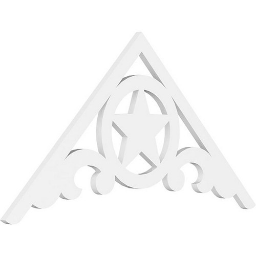 Ekena Millwork Pitch Austin Gable Pediment - Primed Polyurethane - GPP048X024X100AUS
