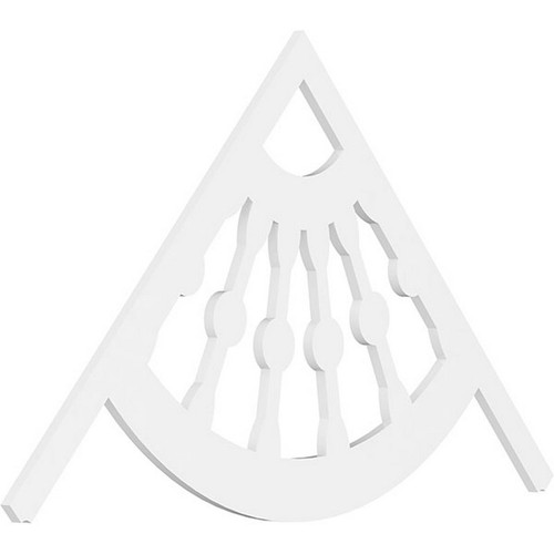 Ekena Millwork Pitch Classic Wagon Wheel Gable Pediment - Primed Polyurethane - GPP060X035X100CWW