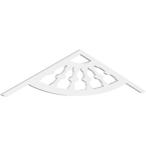Ekena Millwork Pitch Classic Wagon Wheel Gable Pediment - Primed Polyurethane - GPP072X015X100CWW