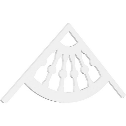 Ekena Millwork Pitch Classic Wagon Wheel Gable Pediment - Primed Polyurethane - GPP072X030X100CWW