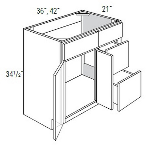 JSI Cabinetry Upton Slab Bath Cabinet V3621D-L-UB