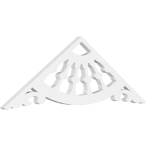 Ekena Millwork Pitch Wagon Wheel Gable Pediment - Primed Polyurethane - GPP036X012X100WAG