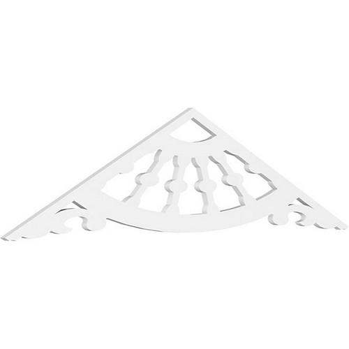 Ekena Millwork Pitch Wagon Wheel Gable Pediment - Primed Polyurethane - GPP072X018X100WAG