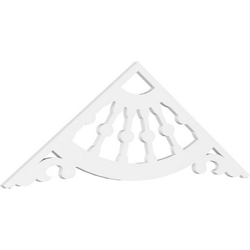 Ekena Millwork Pitch Wagon Wheel Gable Pediment - Primed Polyurethane - GPP072X024X100WAG