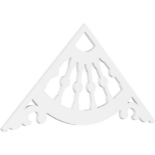 Ekena Millwork Pitch Wagon Wheel Gable Pediment - Primed Polyurethane - GPP072X033X100WAG