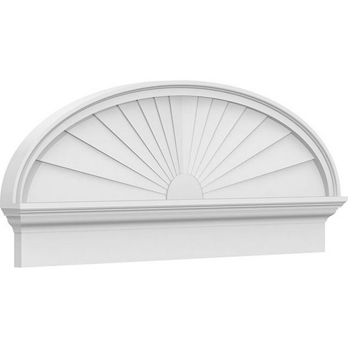 Ekena Millwork Elliptical Sunburst Combination Pediment - Primed Polyurethane - PEDPC044X180ELL01