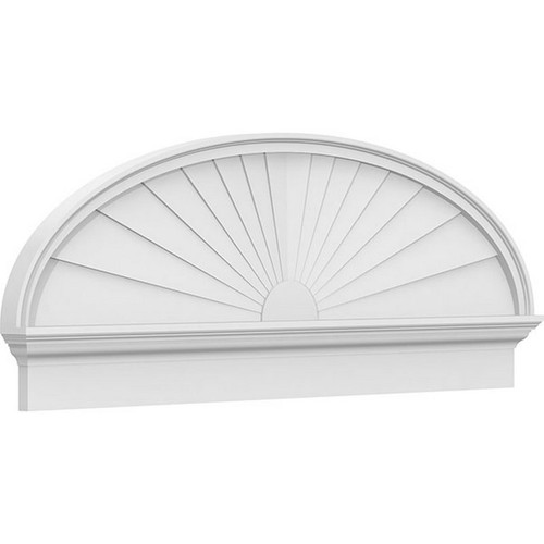 Ekena Millwork Elliptical Sunburst Combination Pediment - Primed Polyurethane - PEDPC054X205ELL01