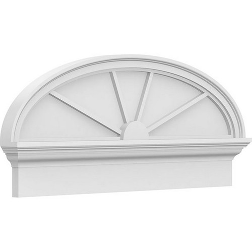 Ekena Millwork Elliptical 4 Spoke Combination Pediment - Primed Polyurethane - PEDPC036X160ELL04