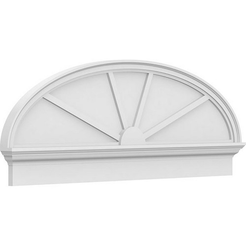 Ekena Millwork Elliptical 4 Spoke Combination Pediment - Primed Polyurethane - PEDPC054X205ELL04