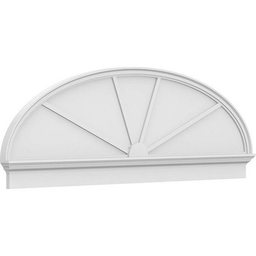 Ekena Millwork Elliptical 4 Spoke Combination Pediment - Primed Polyurethane - PEDPC078X265ELL04