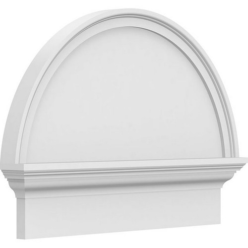 Ekena Millwork Half Round Smooth Combination Pediment - Primed Polyurethane - PEDPC024X190HRO00