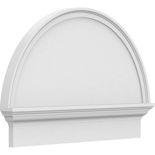 Ekena Millwork Half Round Smooth Combination Pediment - Primed Polyurethane - PEDPC030X220HRO00