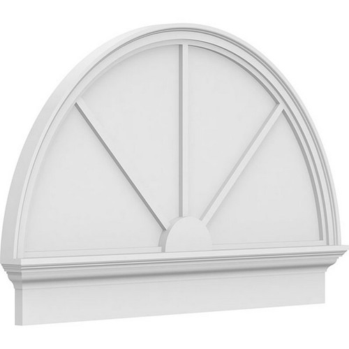 Ekena Millwork Half Round 3 Spoke Combination Pediment - Primed Polyurethane - PEDPC042X280HRO03