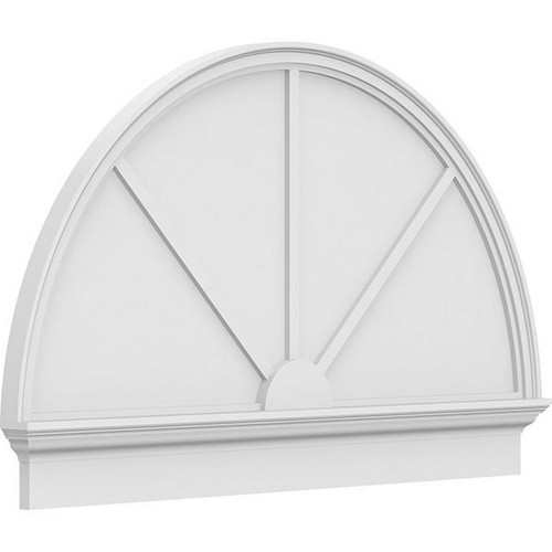 Ekena Millwork Half Round 3 Spoke Combination Pediment - Primed Polyurethane - PEDPC052X330HRO03