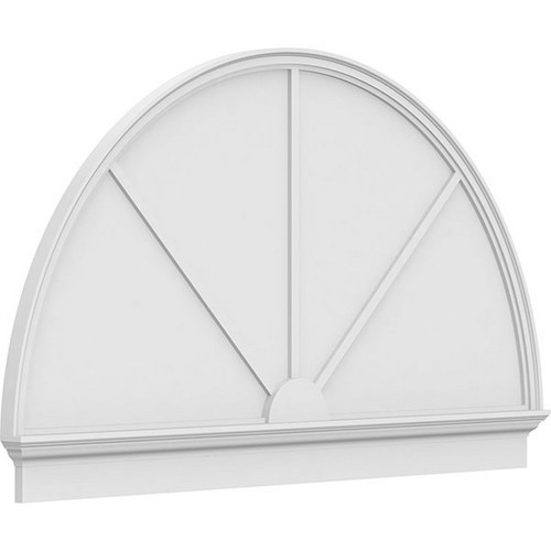 Ekena Millwork Half Round 3 Spoke Combination Pediment - Primed Polyurethane - PEDPC070X420HRO03