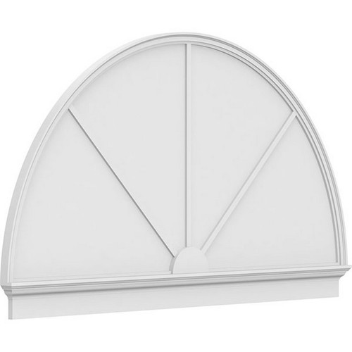 Ekena Millwork Half Round 3 Spoke Combination Pediment - Primed Polyurethane - PEDPC082X480HRO03