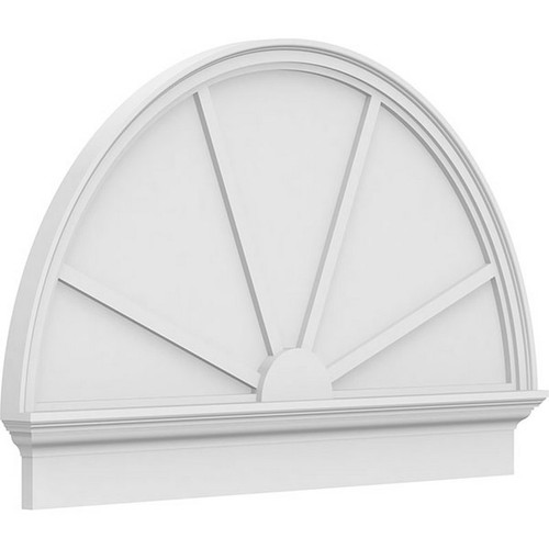 Ekena Millwork Half Round 4 Spoke Combination Pediment - Primed Polyurethane - PEDPC046X300HRO04