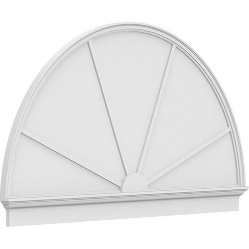 Ekena Millwork Half Round 4 Spoke Combination Pediment - Primed Polyurethane - PEDPC076X450HRO04