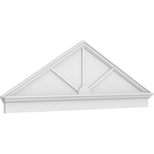 Ekena Millwork Peaked Cap 3 Spoke Combination Pediment - Primed Polyurethane - PEDPC080X270PKC03