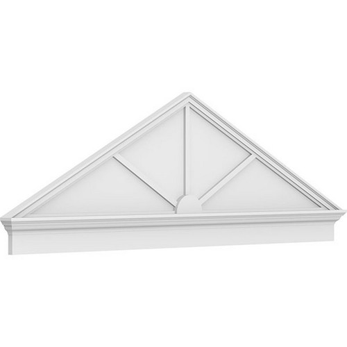 Ekena Millwork Peaked Cap 3 Spoke Combination Pediment - Primed Polyurethane - PEDPC082X275PKC03