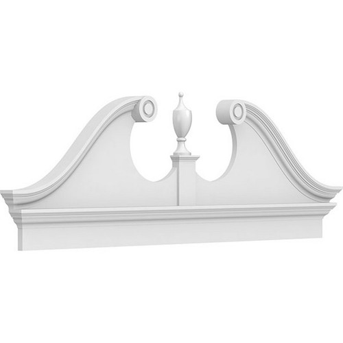 Ekena Millwork Rams Head Combination Pediment - Primed Polyurethane - PEDPC068X240RHP00