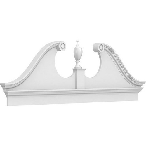 Ekena Millwork Rams Head Combination Pediment - Primed Polyurethane - PEDPC078X265RHP00