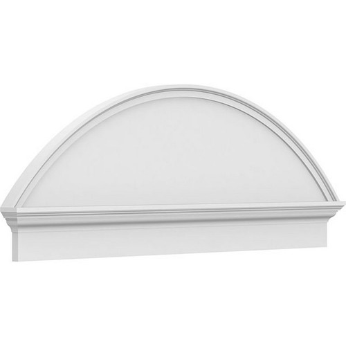 Ekena Millwork Segment Arch Smooth Combination Pediment - Primed Polyurethane - PEDPC054X205SEG00