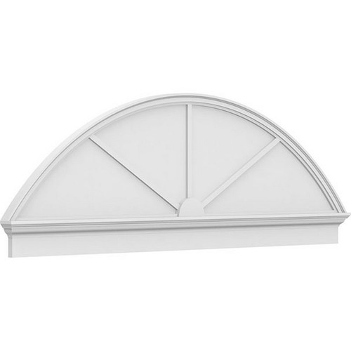 Ekena Millwork Segment Arch 3 Spoke Combination Pediment - Primed Polyurethane - PEDPC084X280SEG03