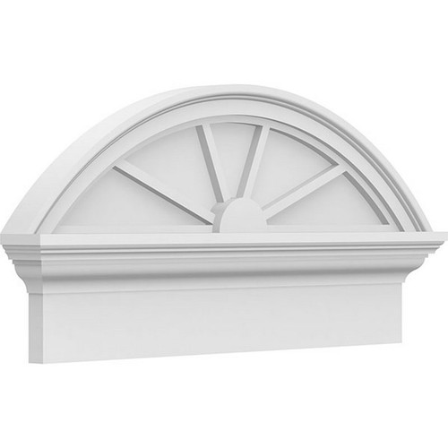 Ekena Millwork Segment Arch 4 Spoke Combination Pediment - Primed Polyurethane - PEDPC026X135SEG04