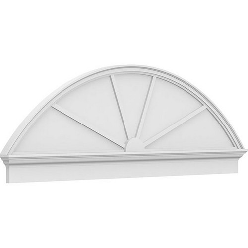 Ekena Millwork Segment Arch 4 Spoke Combination Pediment - Primed Polyurethane - PEDPC076X260SEG04