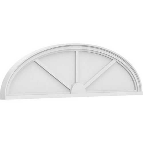 Ekena Millwork Elliptical 3 Spoke Pediment - Primed Polyurethane - PEDPS054X145ELL03