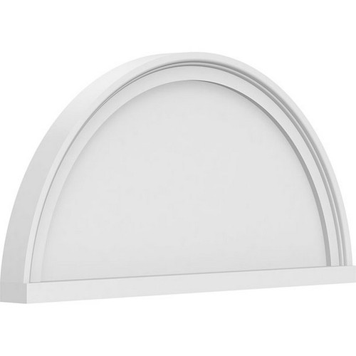 Ekena Millwork Half Round Smooth Pediment - Primed Polyurethane - PEDPS026X130HRO00