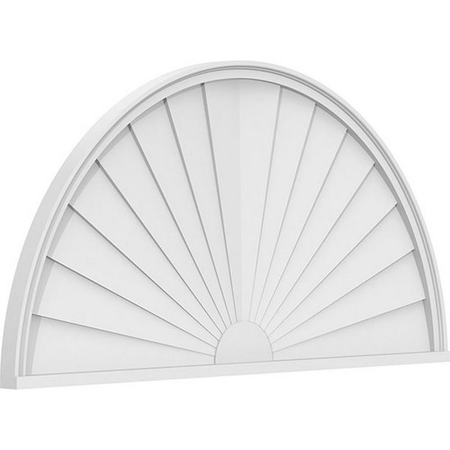 Ekena Millwork Half Round Sunburst Pediment - Primed Polyurethane - PEDPS054X270HRO01
